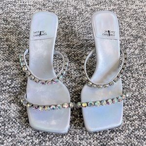 Women’s Jeffrey Campbell silver rhinestone sandals-Size 8